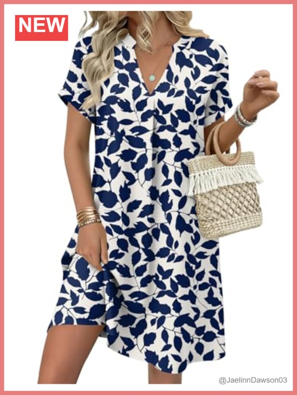 Women's Shift Dress Casual Mini Sundress with Pockets Short Sleeve A-line Boho